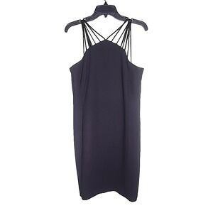 Vintage Evan Picone Black Dress 8 Sleeveless‎ Lined Strappy Cocktail Party